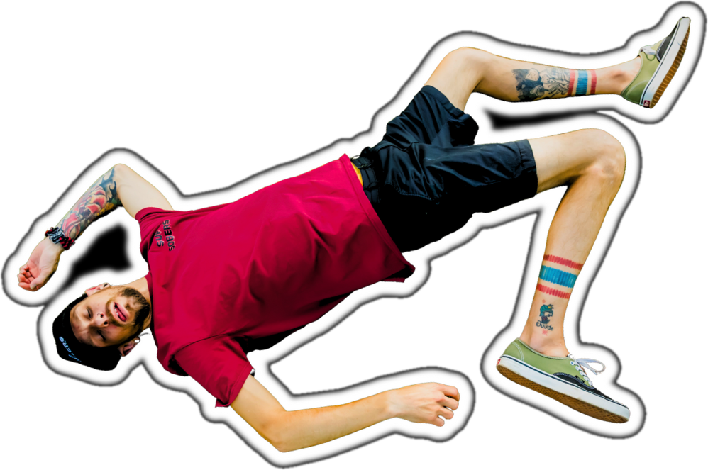 DJ Petrovski floating in mid-air